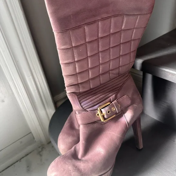 Rockport Janae kneehigh leather boot rare mauve 8.5 USA - Picture 5 of 11
